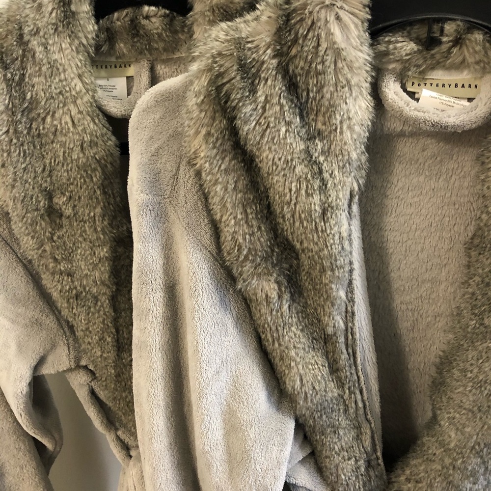 Pottery Barn faux fur robe